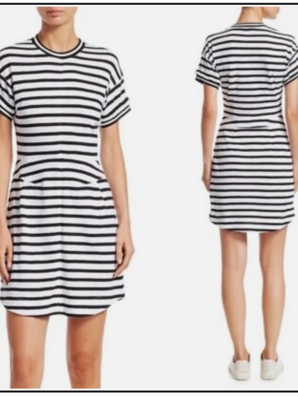 10 Crosby Derek Lam Striped Cotton Tee Shirt Dress